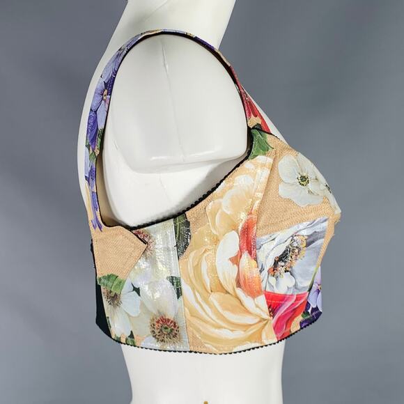 DOLCE & GABBANA Size 8 Multi Color Nylon Blend Floral Bralette - Picture 3 of 8